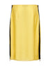 Yellow silk organza midi skirt with Fendi Ajour motif