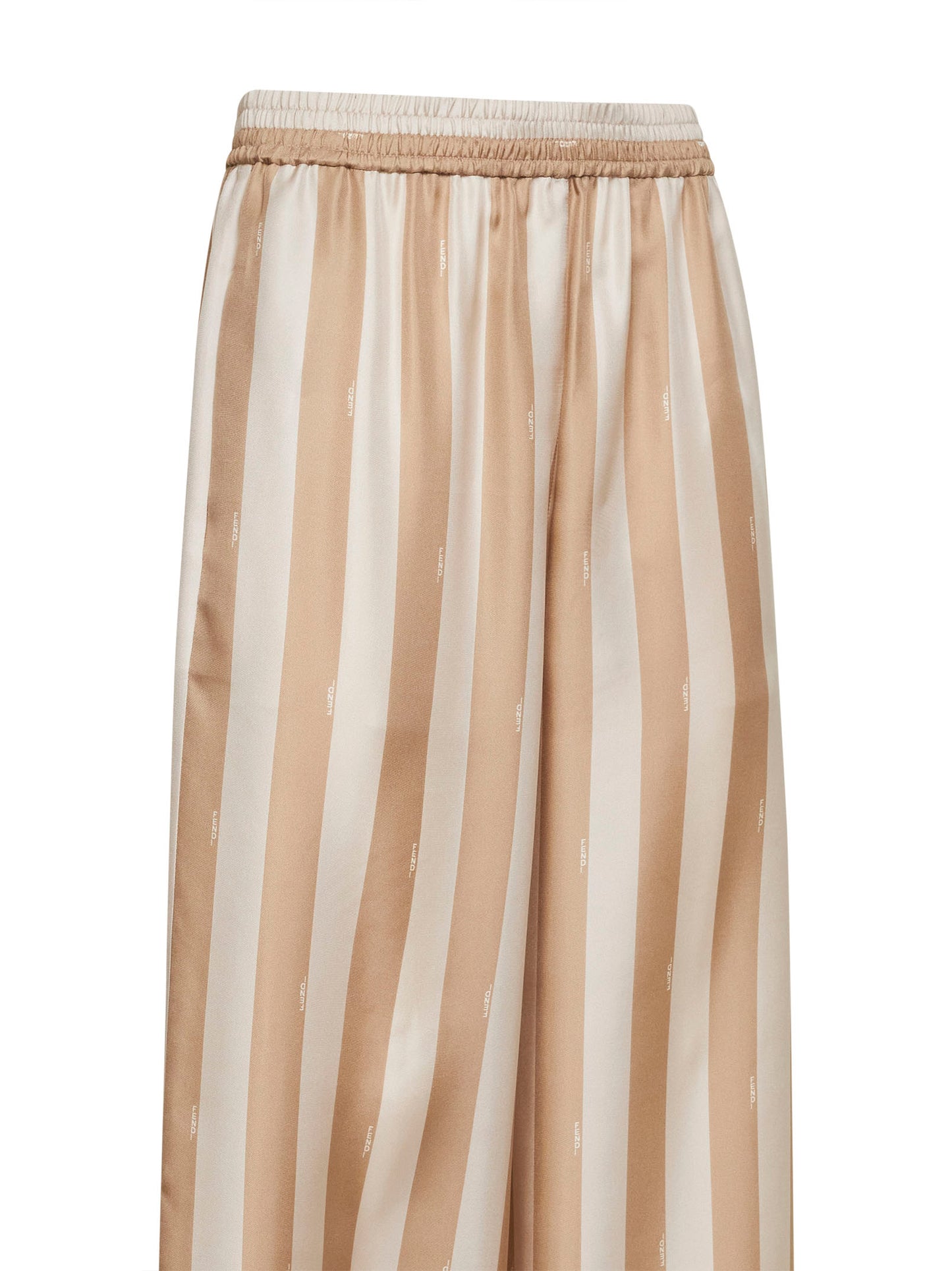 Beige Pequin silk pajama trousers
