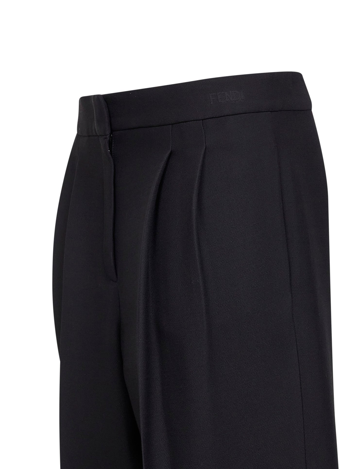 Pantaloni stile pigiama in lana e seta nera