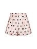 Pink printed silk taffeta shorts