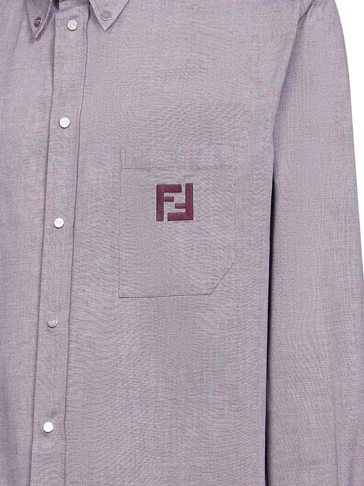 Camicia in cotone Oxford bordeaux