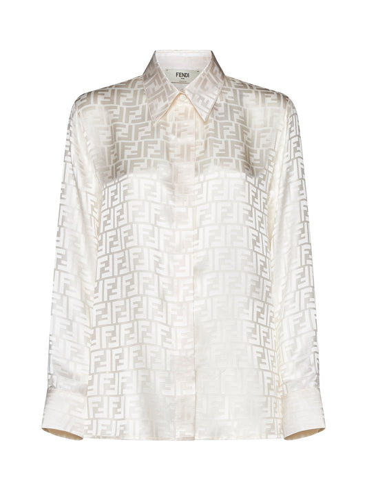 White FF silk shirt