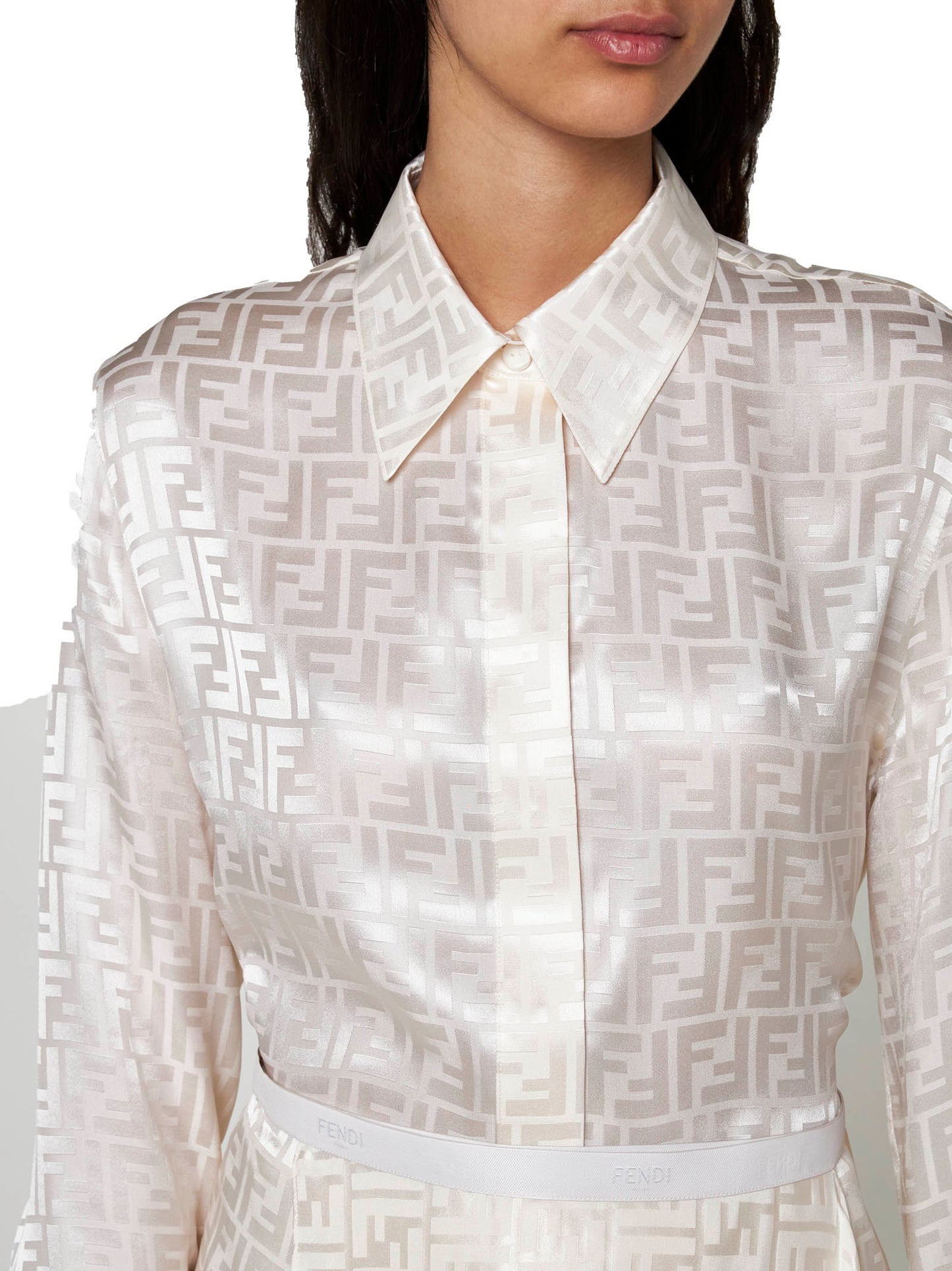 White FF silk shirt