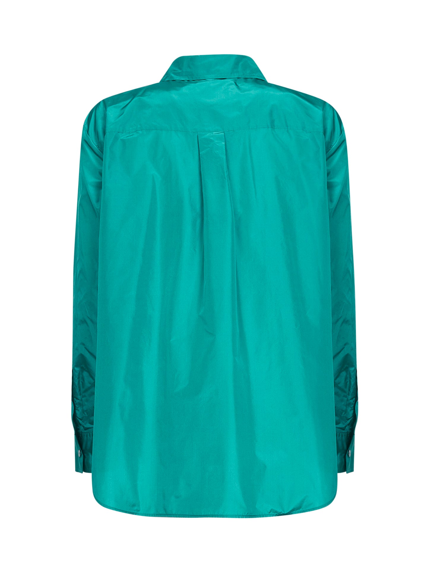 Camicia in taffetà di seta azzurro