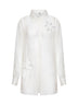 Camicia in organza bianca con motivo Fendi Ajour