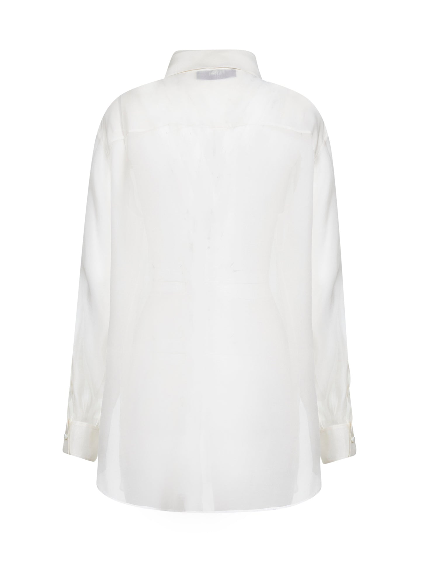 Camicia in organza bianca con motivo Fendi Ajour