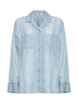 Light blue burnout silk blend pajama shirt