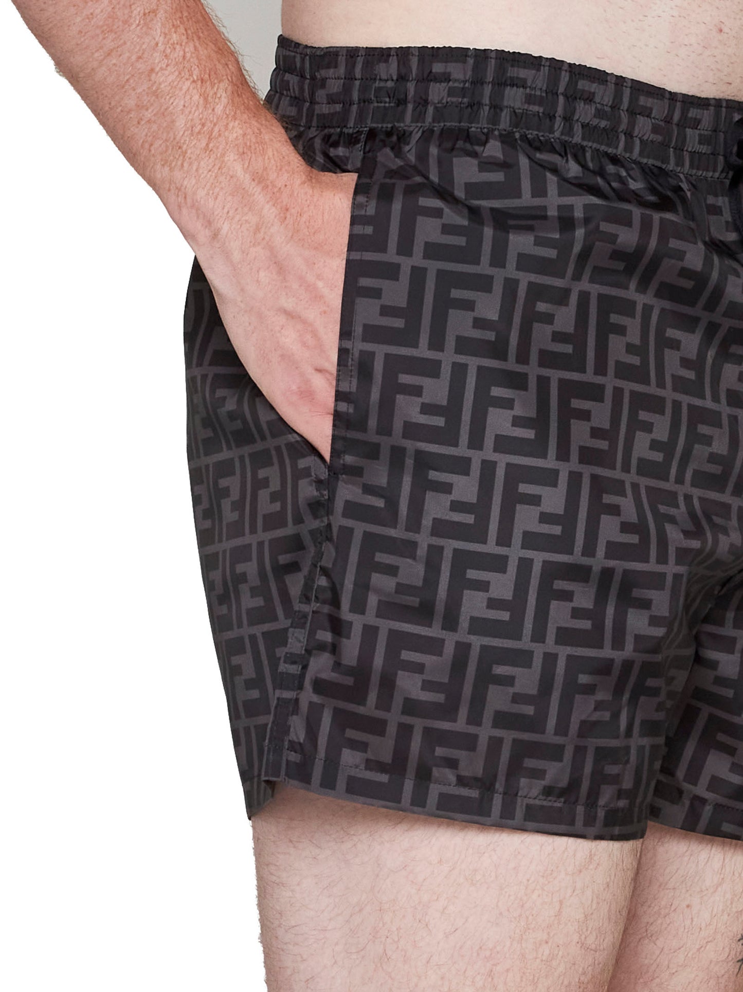 Black nylon shorts