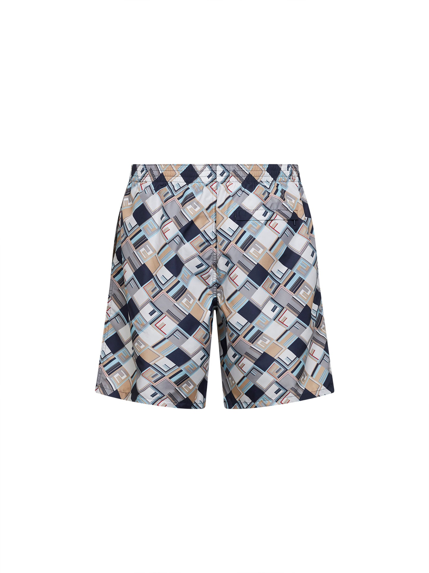 Multicolor FF Check-pattern nylon swim shorts