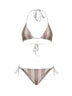 Beige Pequin and FF lycra reversible bikini