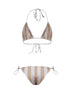 Beige Pequin and FF lycra reversible bikini