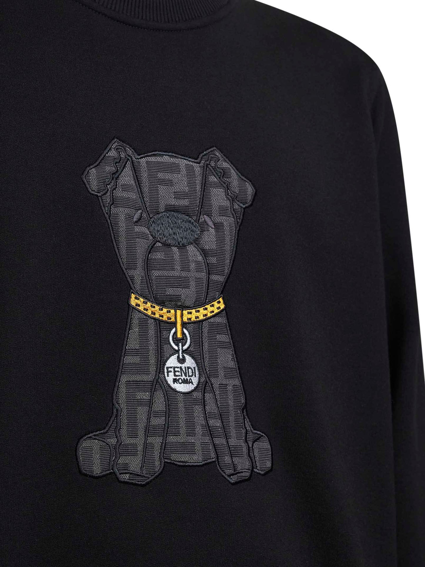 Black cotton maxi ITO patch sweatshirt