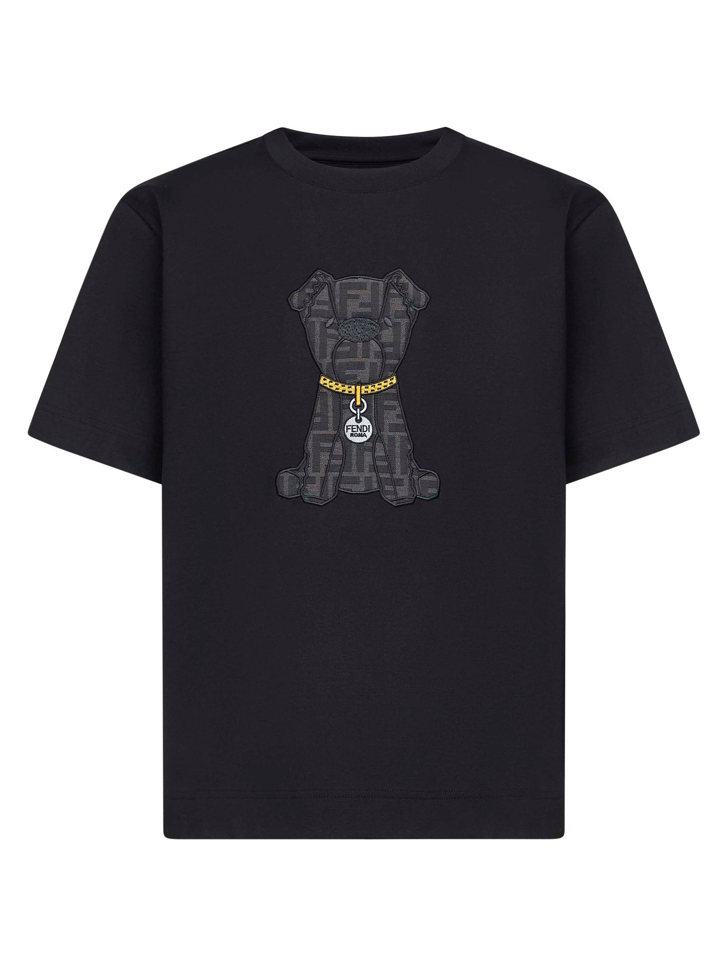 T-shirt in cotone nero con maxi patch ITO