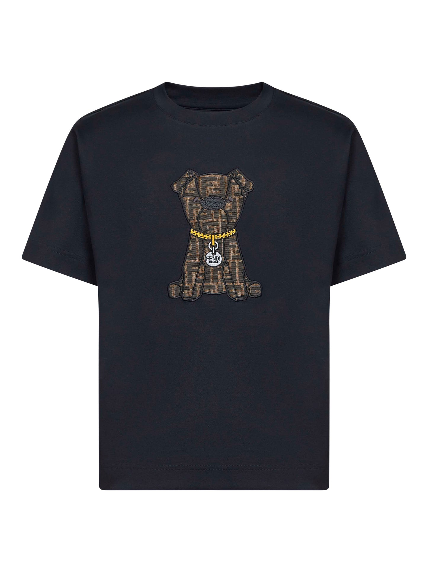 T-shirt in cotone blu con maxi patch ITO