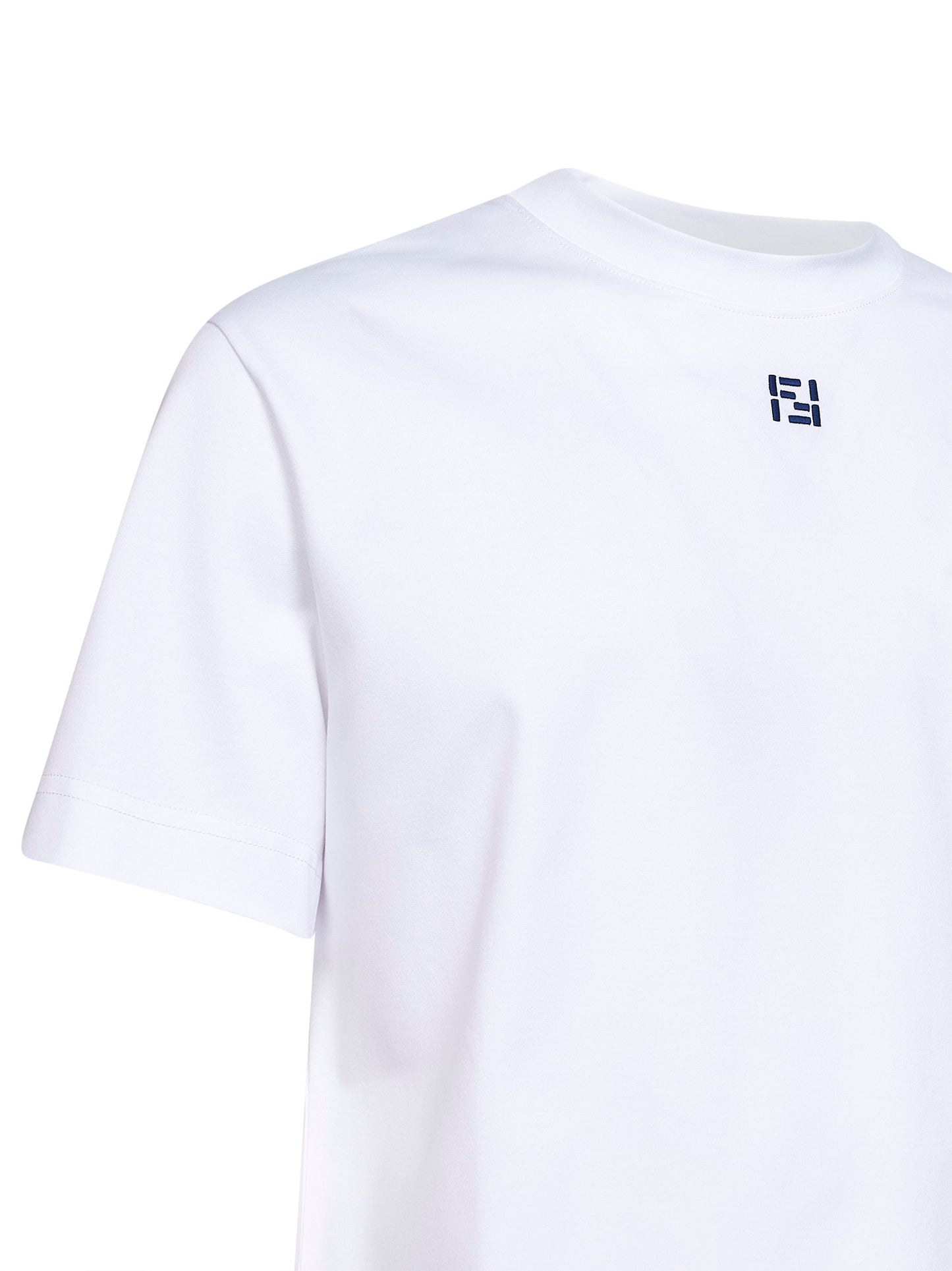 White cotton jersey logo T-shirt