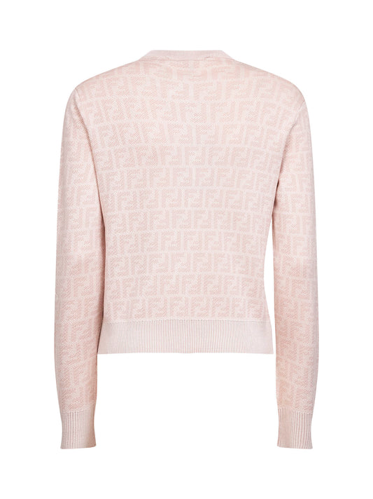 Light pink FF wool cardigan