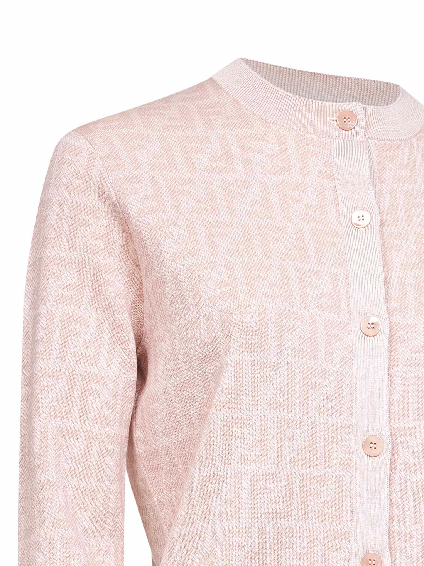 Light pink FF wool cardigan