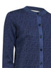 Denim blue FF wool cardigan