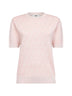 Maglia girocollo in lana FF rosa chiaro