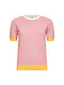 Pink FF cotton and silk sweater with color block edges