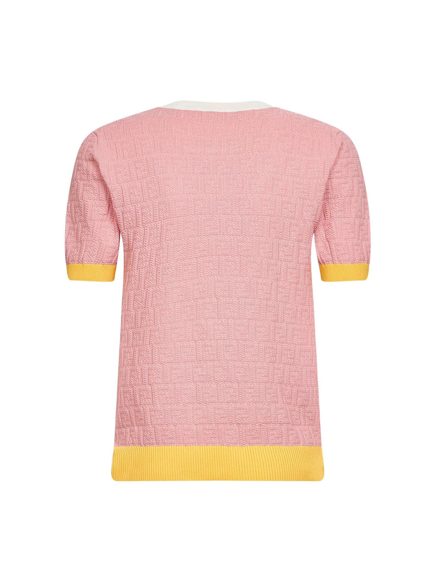 Pink FF cotton and silk sweater with color block edges