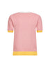 Pink FF cotton and silk sweater with color block edges