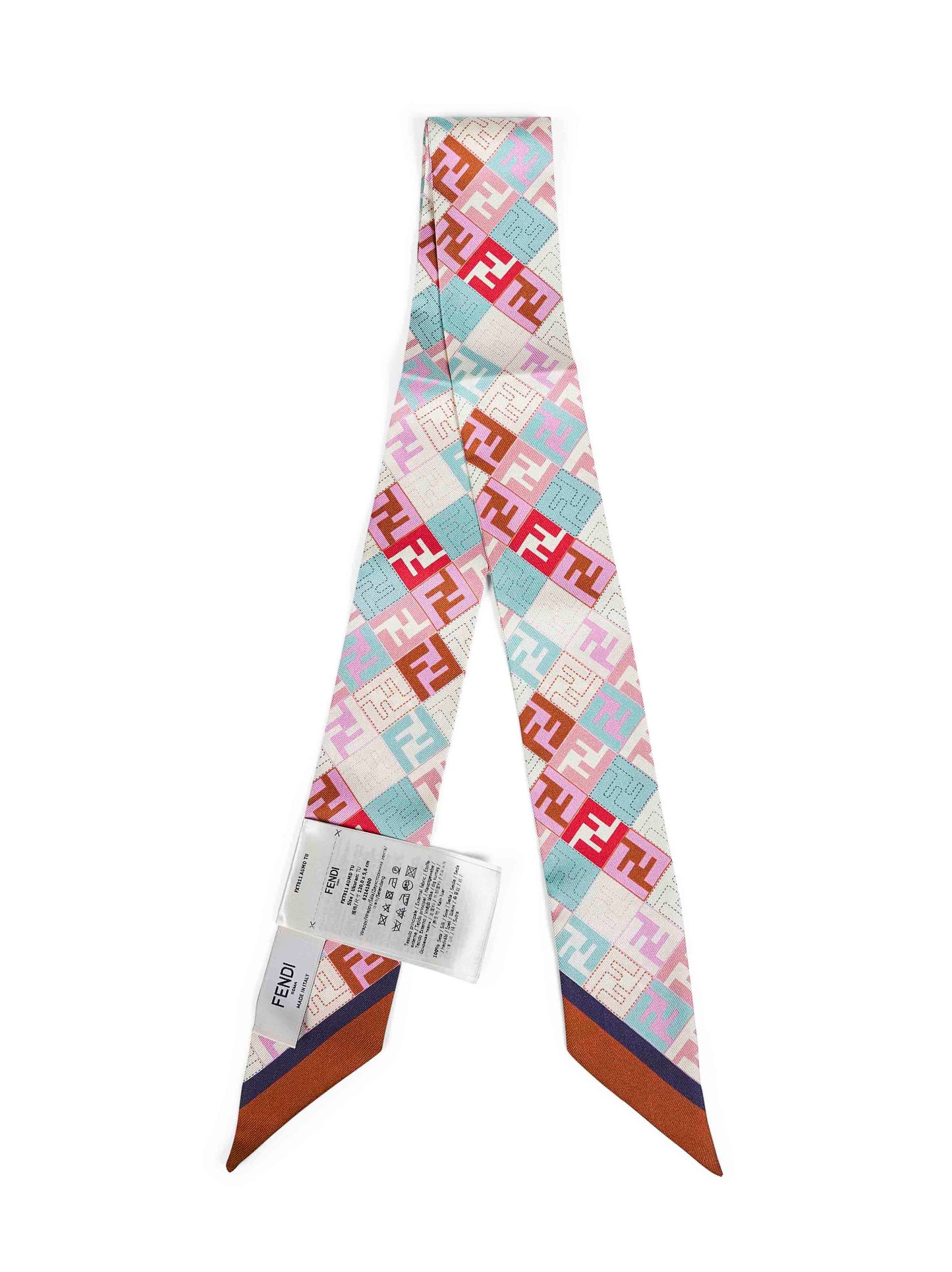 Bandeau Wrappy double-face in seta FF multicolore