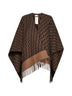 Brown wool and cashmere poncho