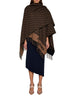 Brown wool and cashmere poncho