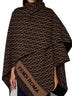 Brown wool and cashmere poncho