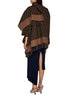 Brown wool and cashmere poncho