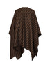 Poncho in lana e seta jacquard FF marrone