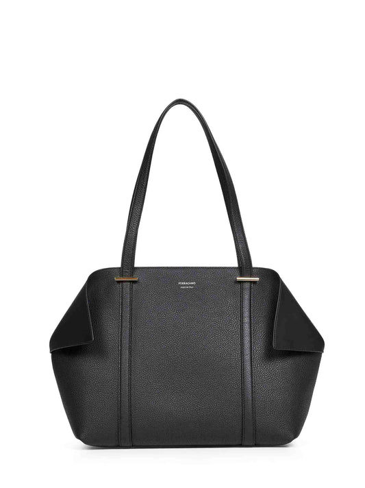 Black Scarf folded tote bag (M)