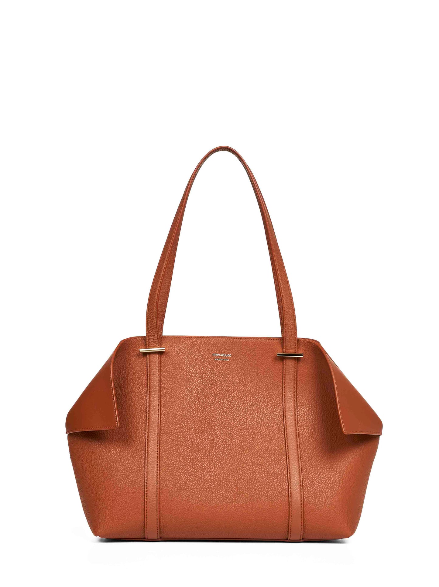 Natural brown Scarf folded tote bag (M)