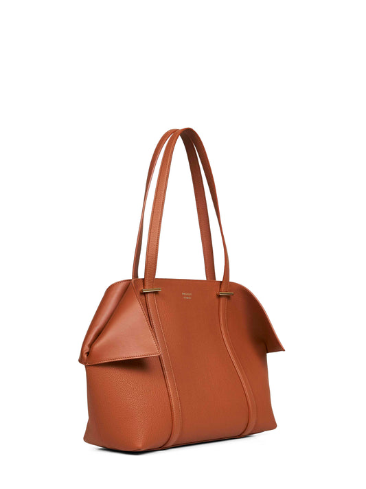 Natural brown Scarf folded tote bag (M)