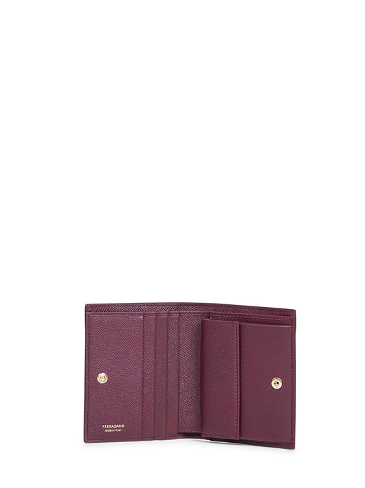 Portafoglio compatto Gancini prugna