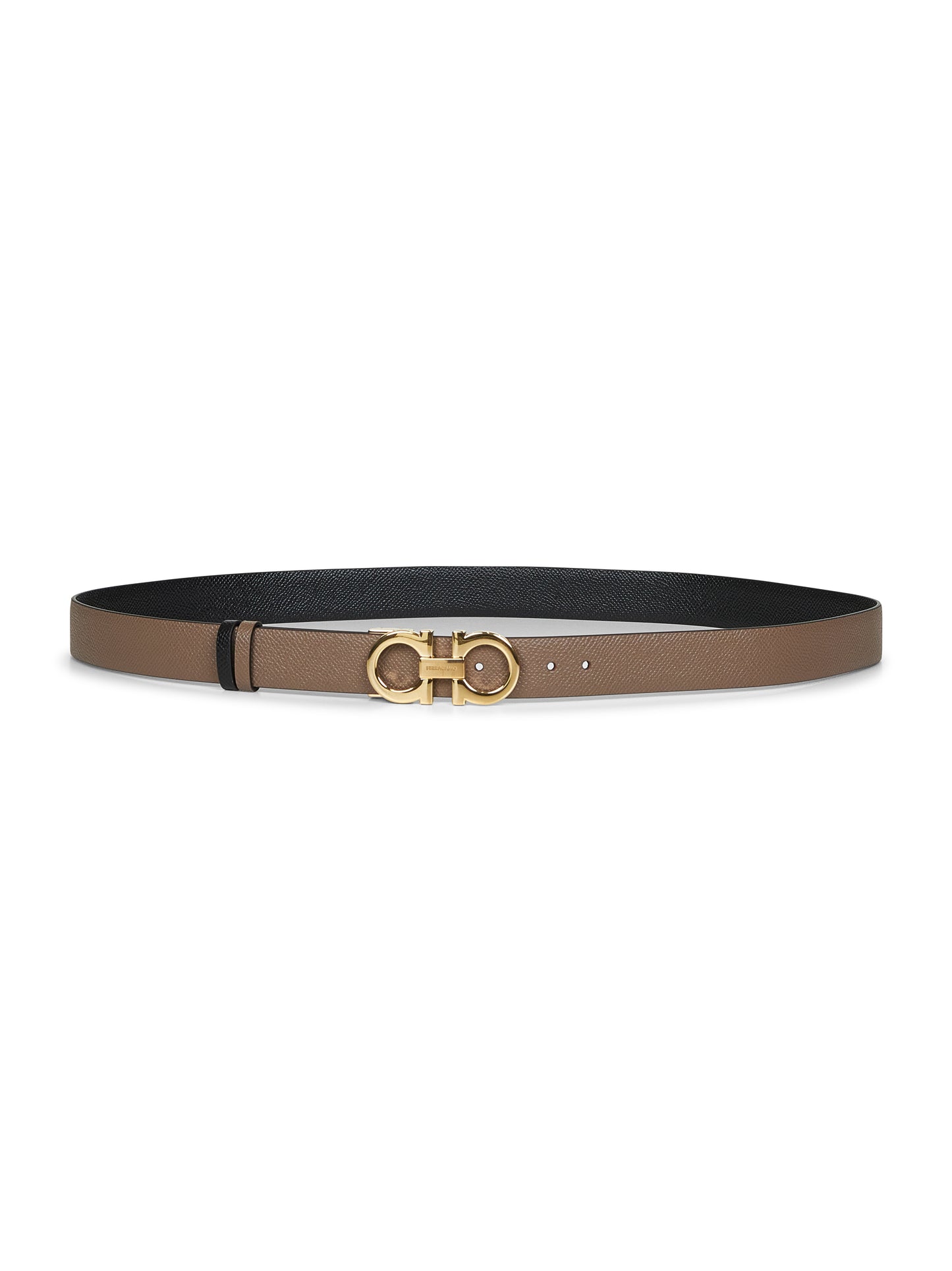 Caraway seed leather Gancini reversible belt