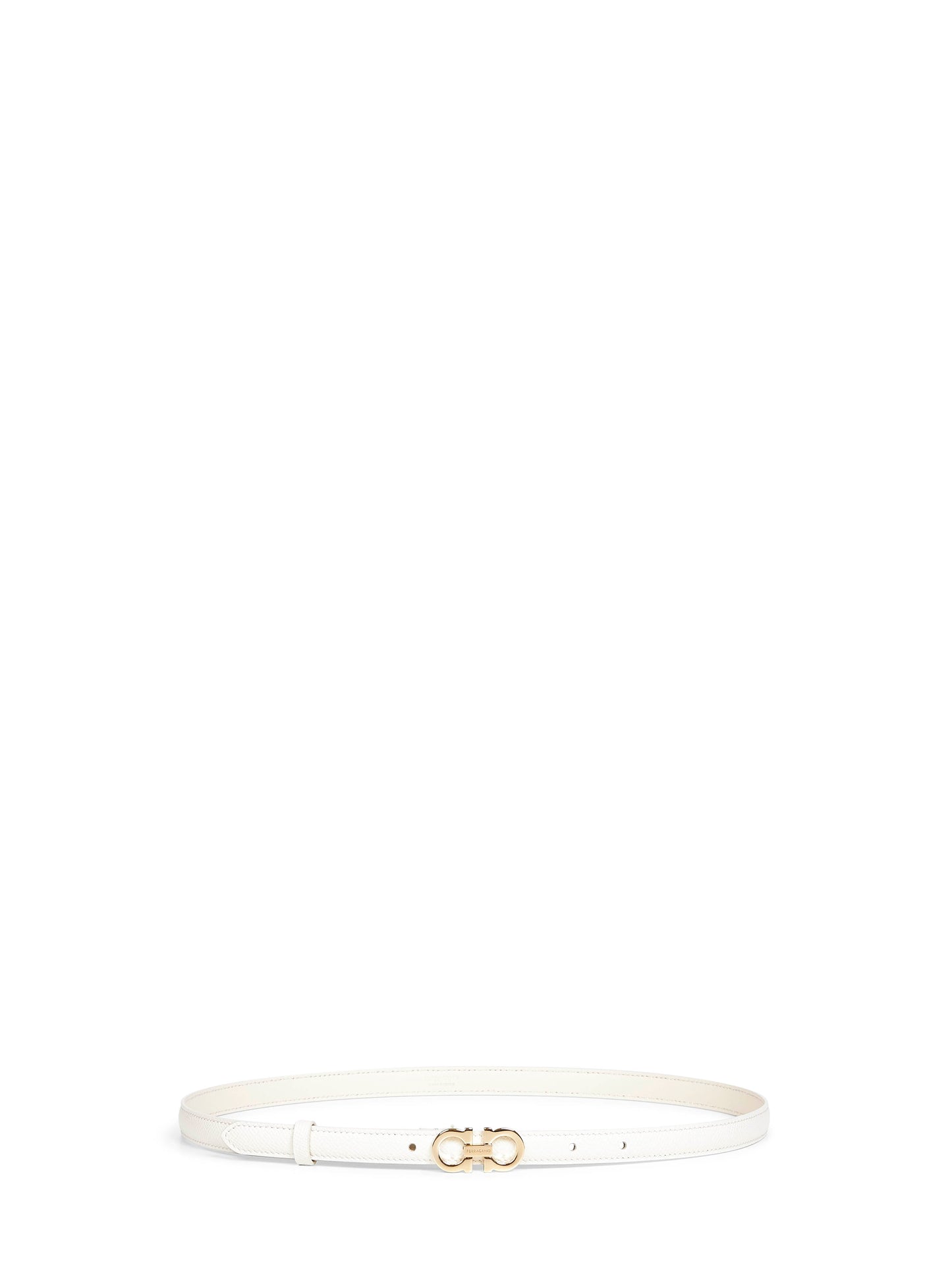 Cintura Gancini in pelle di vitello martellata mascarpone