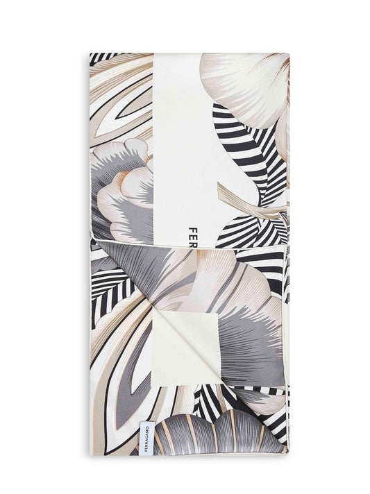 Foulard in twill di seta stampa Brezza