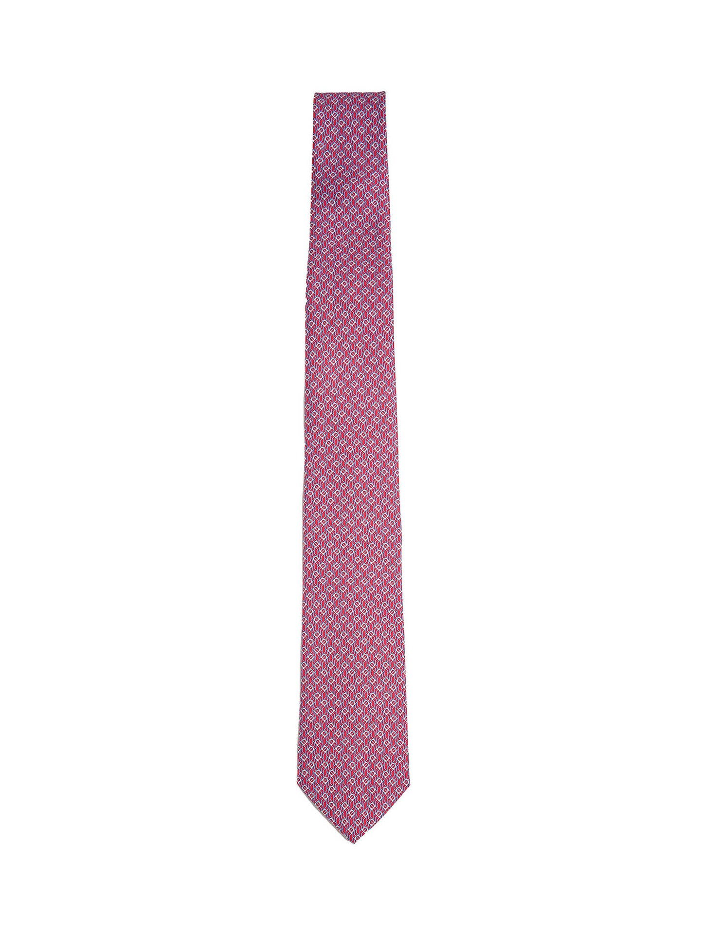 Red silk Tetris print tie