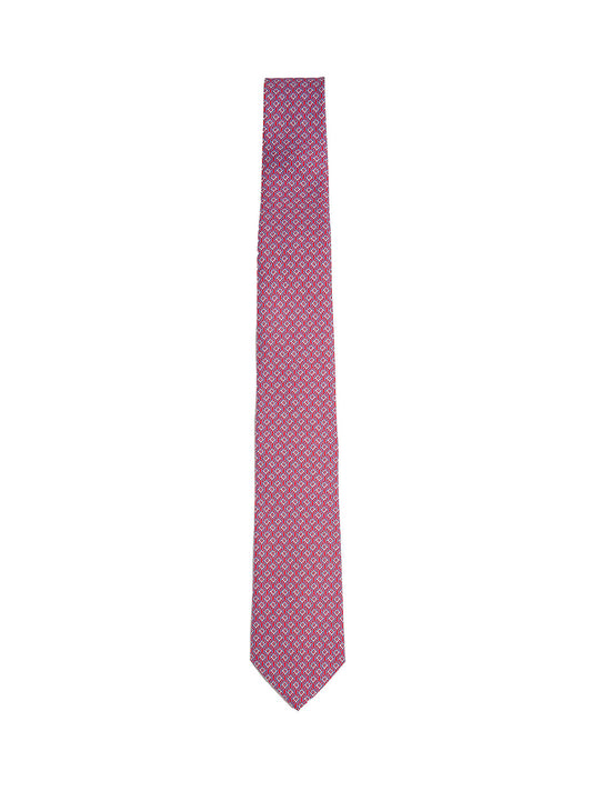 Red silk Tetris print tie