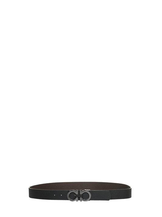 Cintura Gancini reversibile in pelle