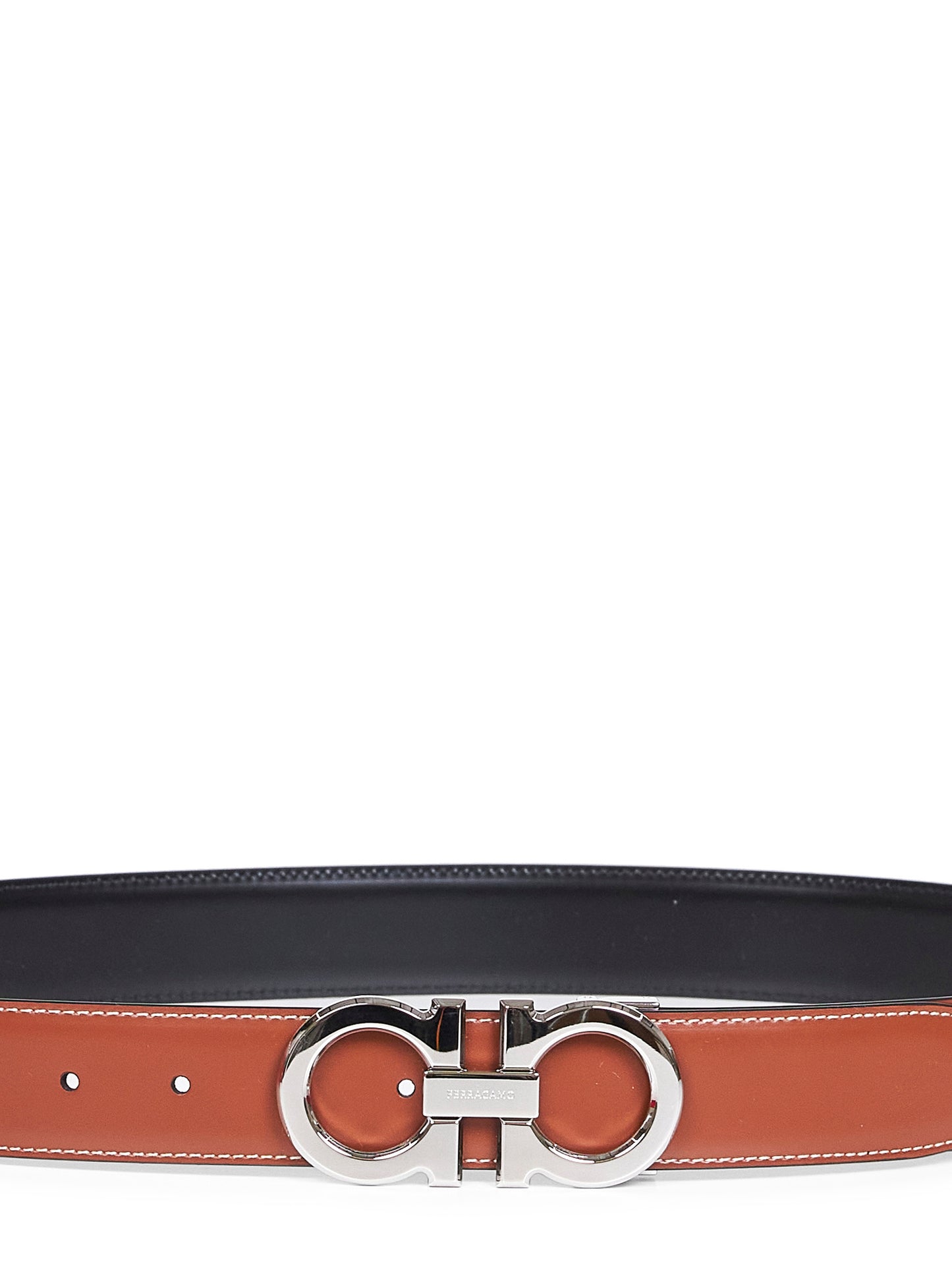 Two-tone Gancini reversible belt
