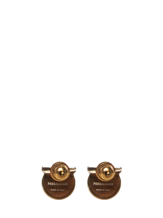 Orecchini Gancini con perla Ferragamo