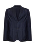 Blue chevron wool and cashmere single-breasted jacket