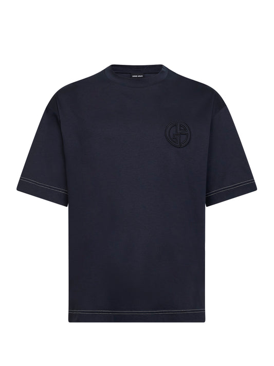 Blue cotton interlock Denim Collection T-shirt