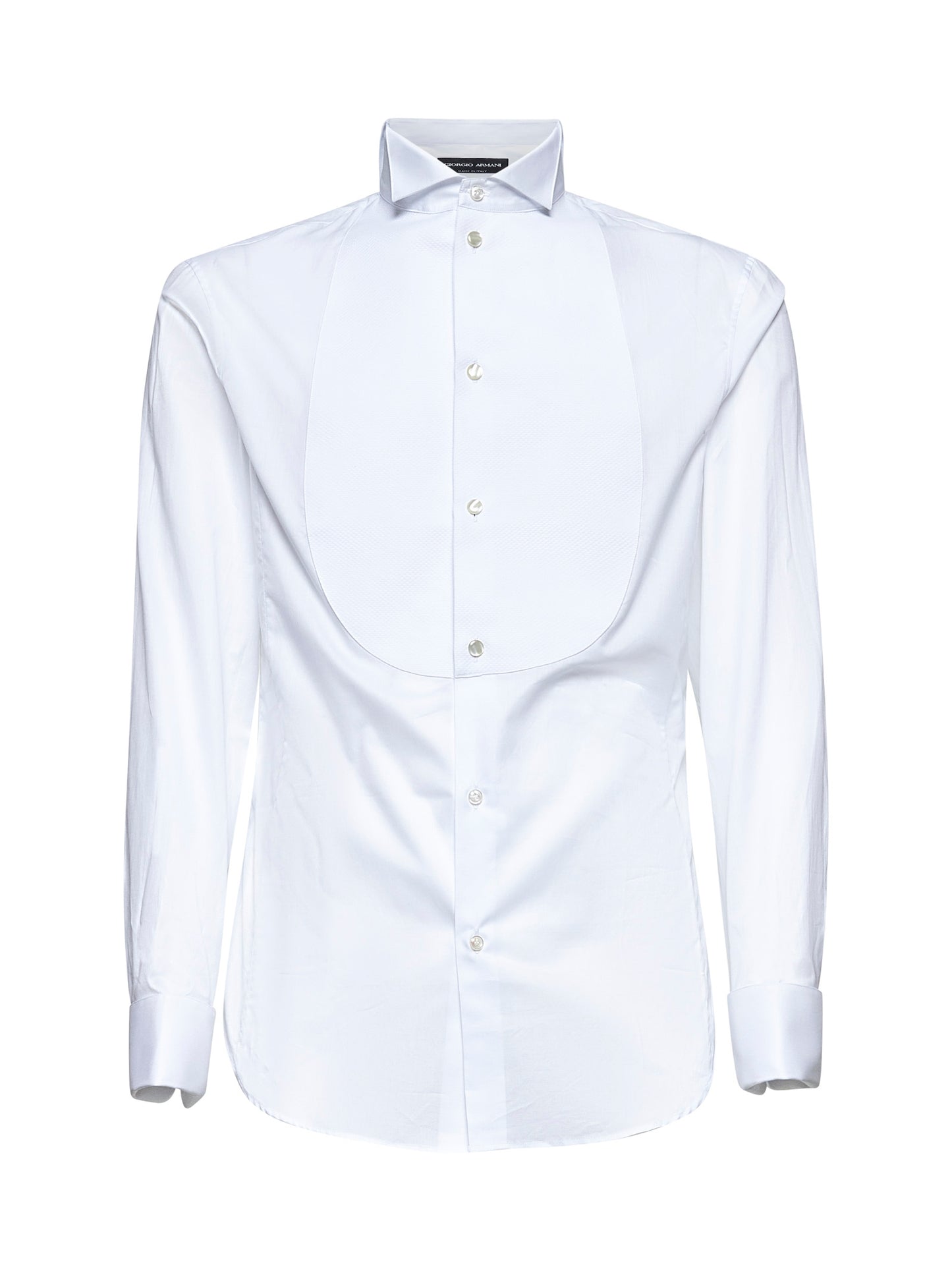 Camicia smoking in cotone bianco