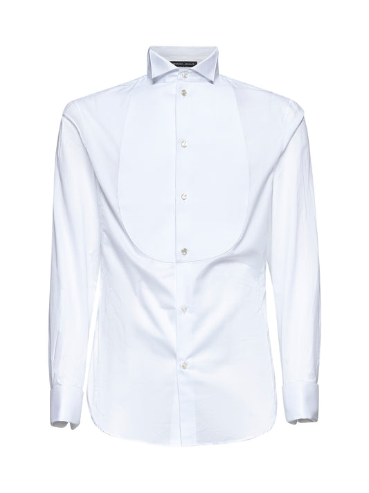 Camicia smoking in cotone bianco