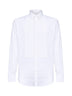 Camicia smoking in twill di cotone bianco con plastron plissé
