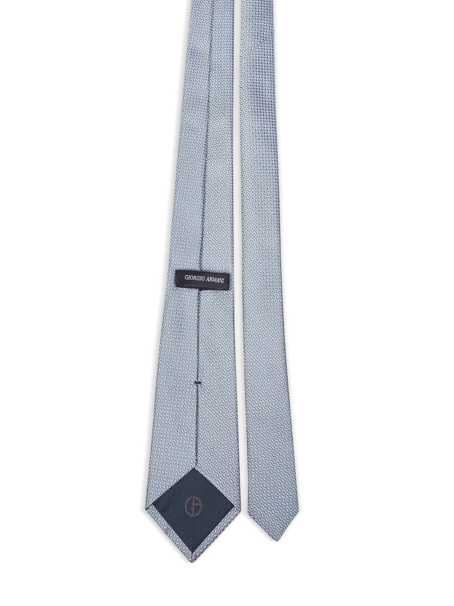 Cravatta in seta jacquard acquamarina<BR/>